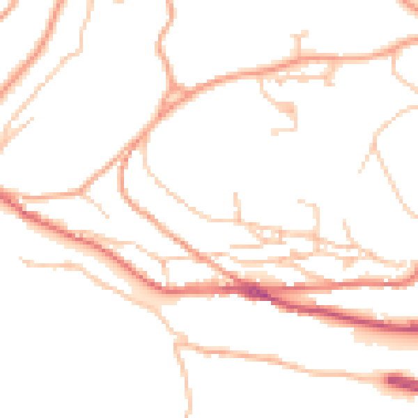 Daytime road noise heatmap for TF8 7QG