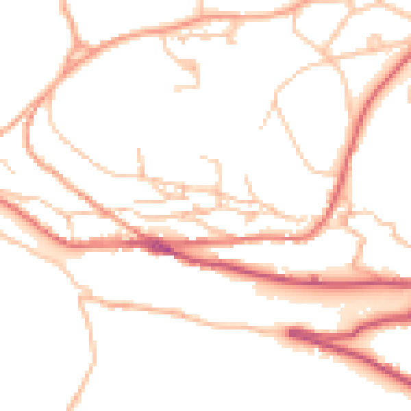 Daytime road noise heatmap for TF8 7QP
