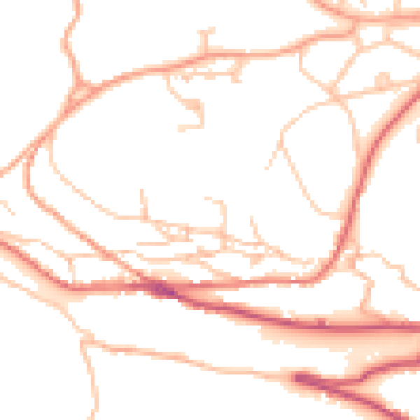 Daytime road noise heatmap for TF8 7QS