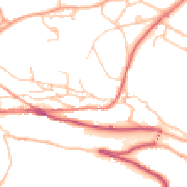Daytime road noise heatmap for TF8 7QT