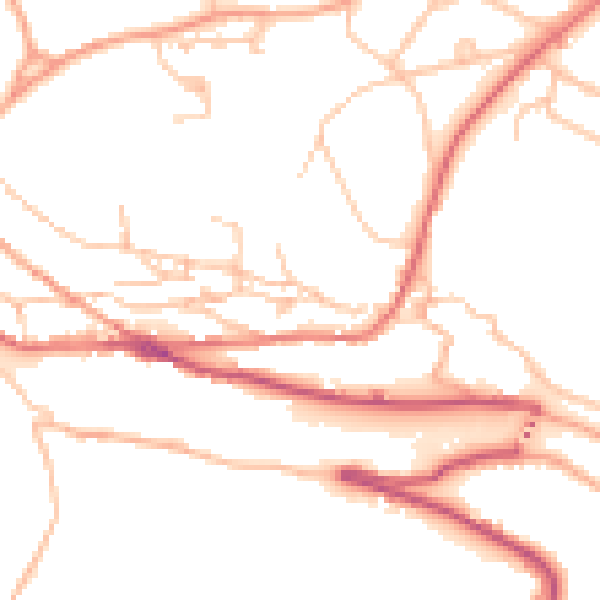 Daytime road noise heatmap for TF8 7QU