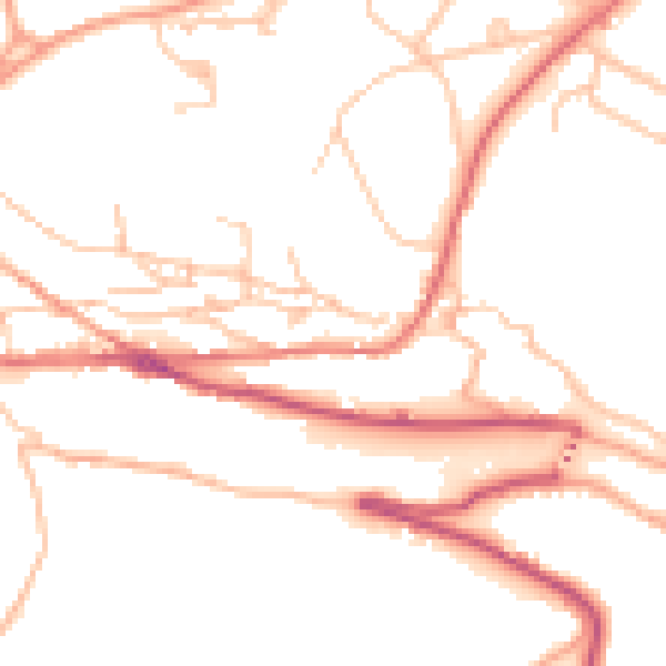 Daytime road noise heatmap for TF8 7QX
