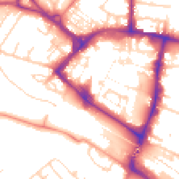 Daytime road noise heatmap for TN23 1AE