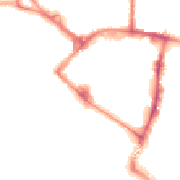 Night-time road noise heatmap for TN23 1AE