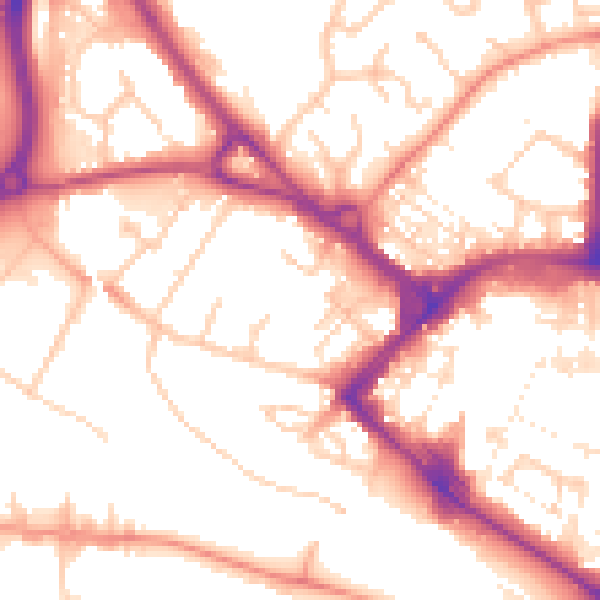 Daytime road noise heatmap for TN23 1AF