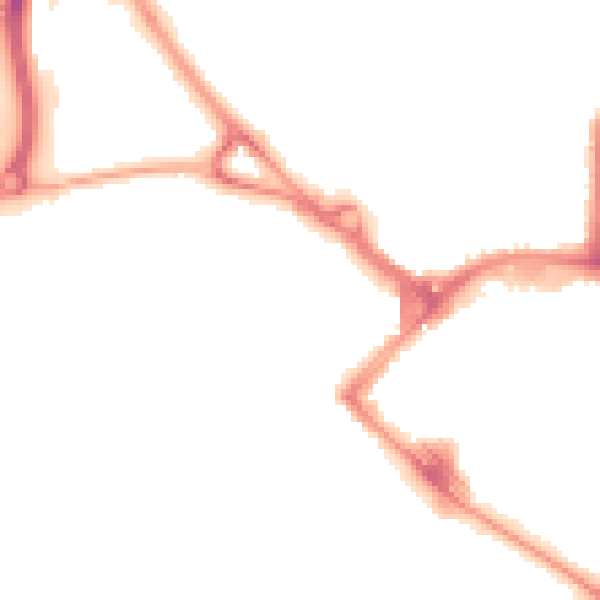 Night-time road noise heatmap for TN23 1AF