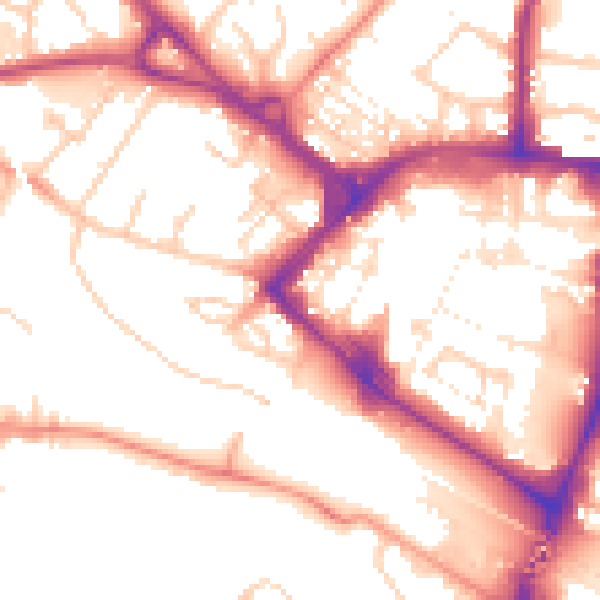 Daytime road noise heatmap for TN23 1AG