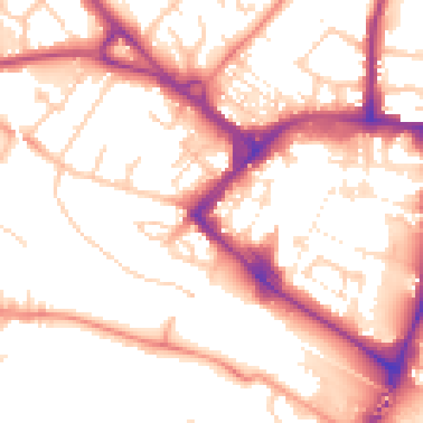 Daytime road noise heatmap for TN23 1AH
