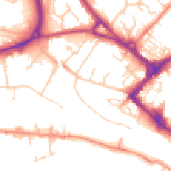 Daytime road noise heatmap for TN23 1AR