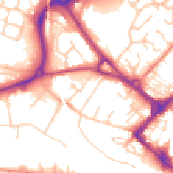 Daytime road noise heatmap for TN23 1AT