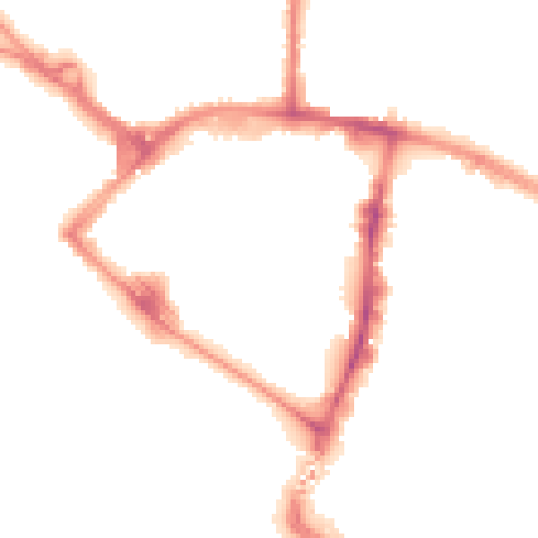 Night-time road noise heatmap for TN23 1AW