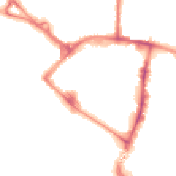 Night-time road noise heatmap for TN23 1AY