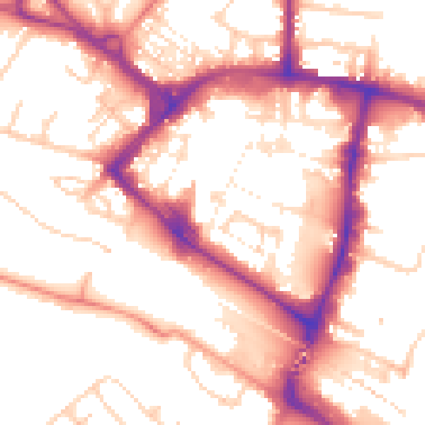 Daytime road noise heatmap for TN23 1BA