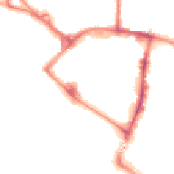 Night-time road noise heatmap for TN23 1BA