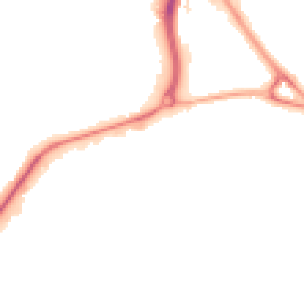 Night-time road noise heatmap for TN23 1BB