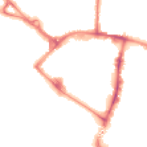 Night-time road noise heatmap for TN23 1BE