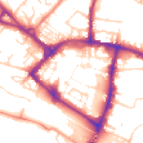 Daytime road noise heatmap for TN23 1BX
