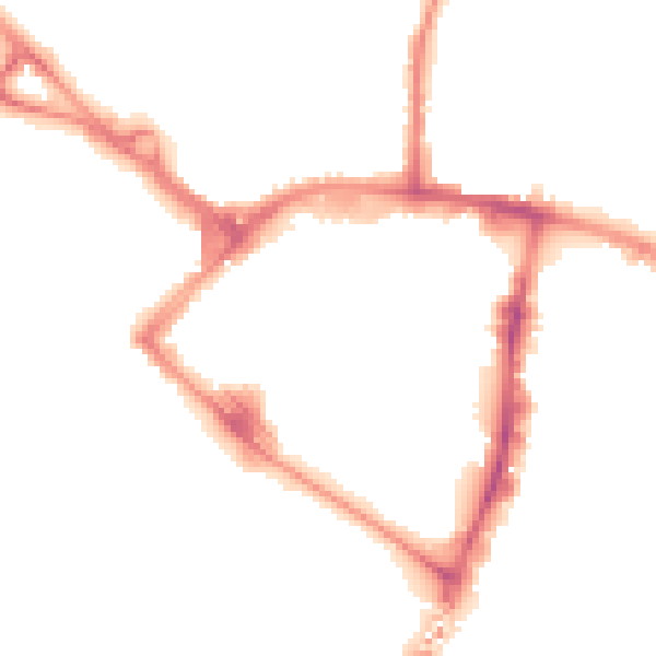 Night-time road noise heatmap for TN23 1BX