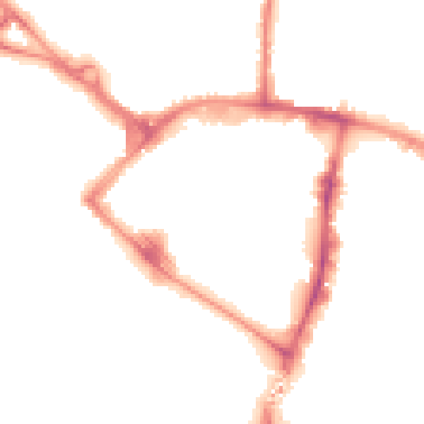Night-time road noise heatmap for TN23 1DE