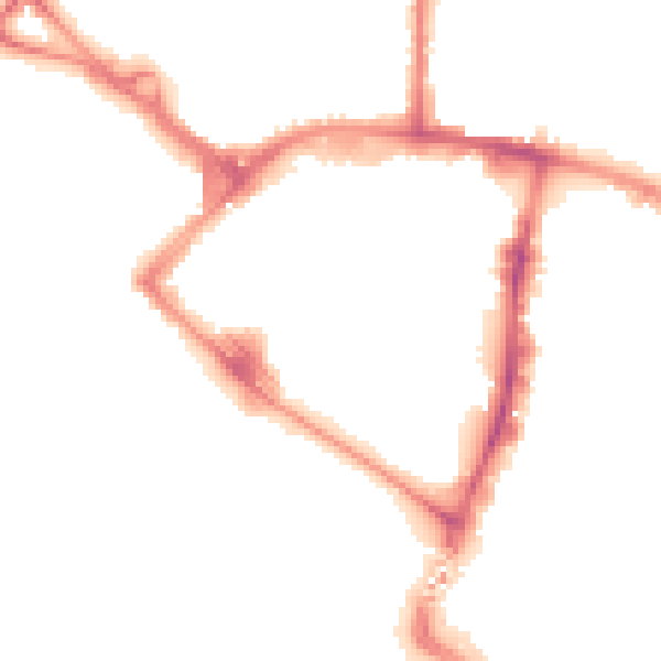 Night-time road noise heatmap for TN23 1DG