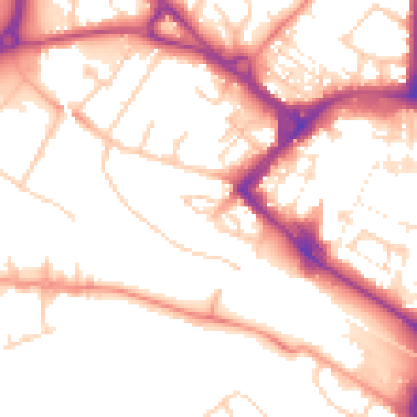 Daytime road noise heatmap for TN23 1DR