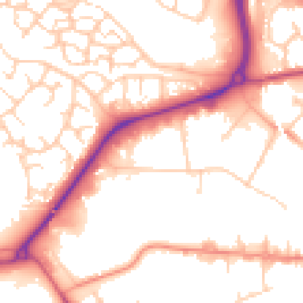 Daytime road noise heatmap for TN23 1EN