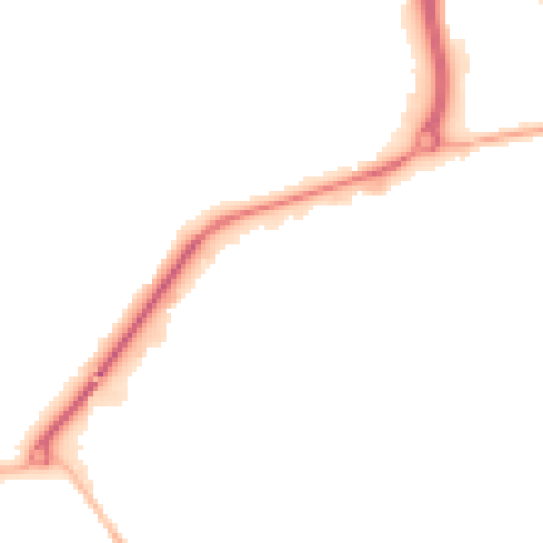 Night-time road noise heatmap for TN23 1EN
