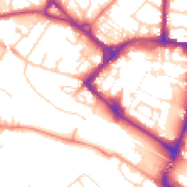 Daytime road noise heatmap for TN23 1FE