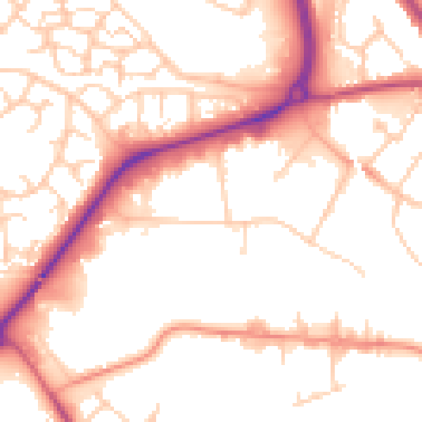Daytime road noise heatmap for TN23 1FH
