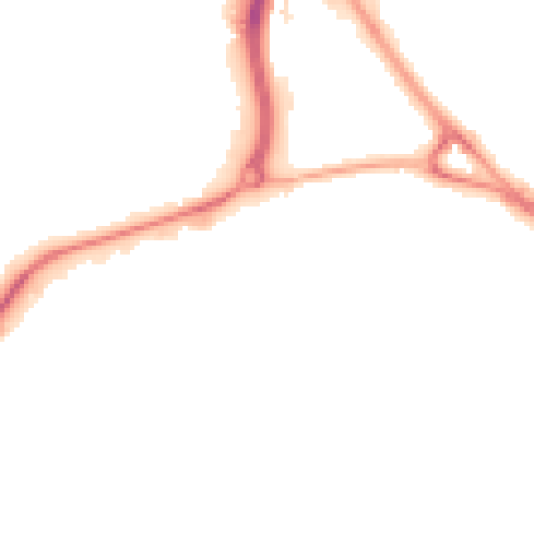 Night-time road noise heatmap for TN23 1HA