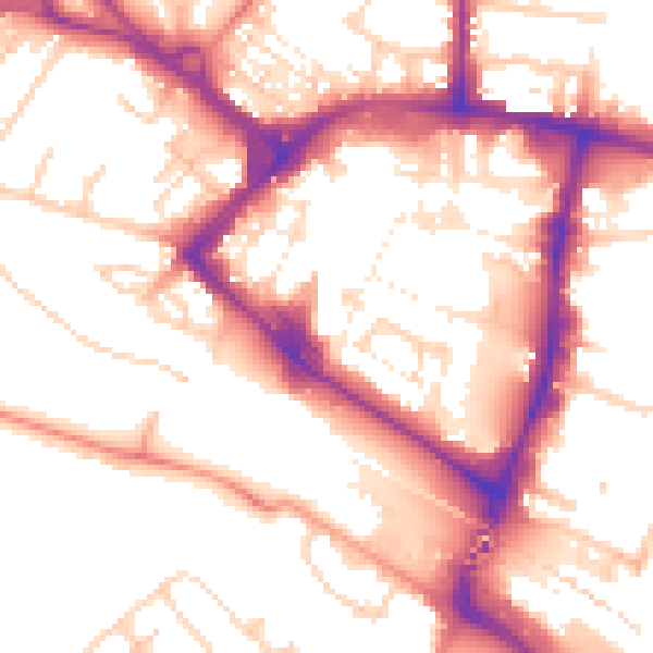 Daytime road noise heatmap for TN23 1JA