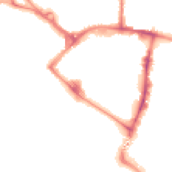 Night-time road noise heatmap for TN23 1JA