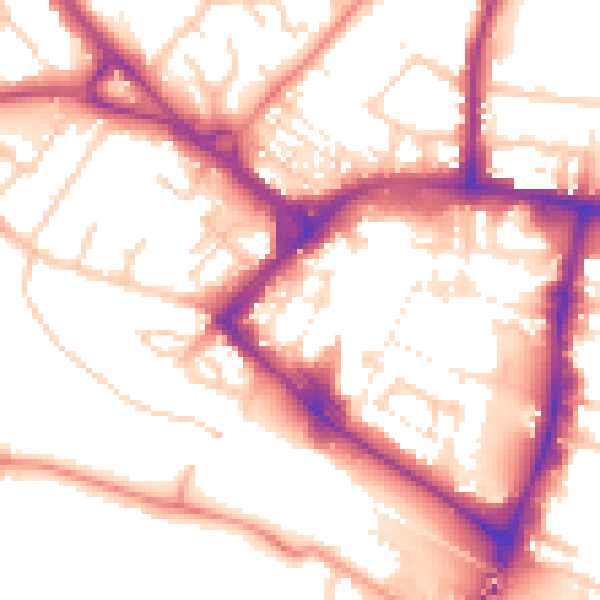 Daytime road noise heatmap for TN23 1JF