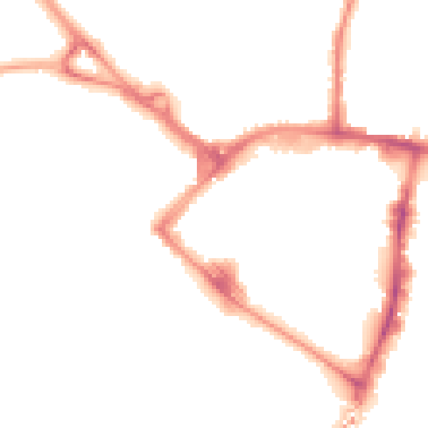 Night-time road noise heatmap for TN23 1JF