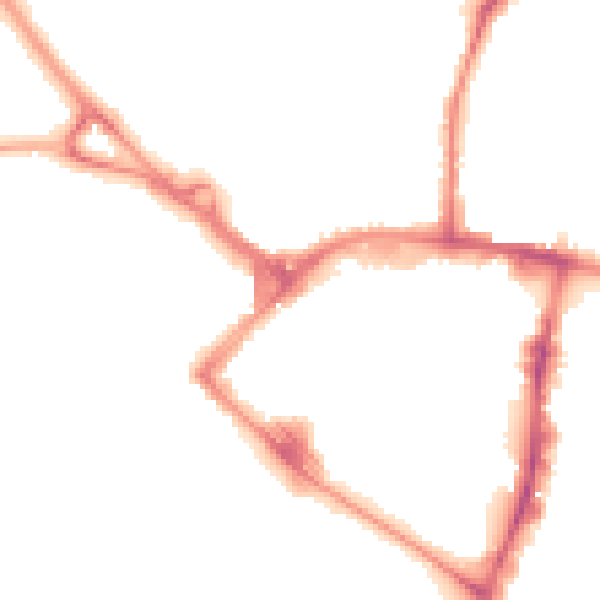 Night-time road noise heatmap for TN23 1JJ