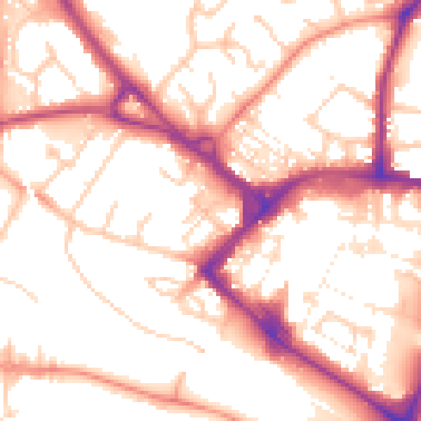 Daytime road noise heatmap for TN23 1JP