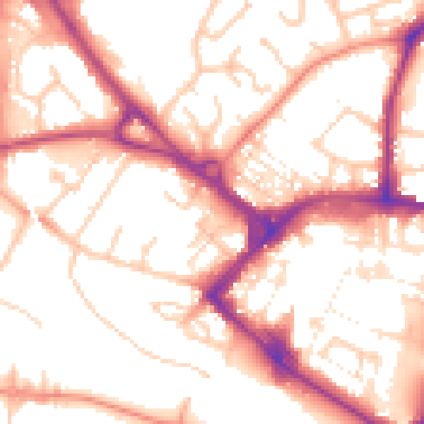 Daytime road noise heatmap for TN23 1JR