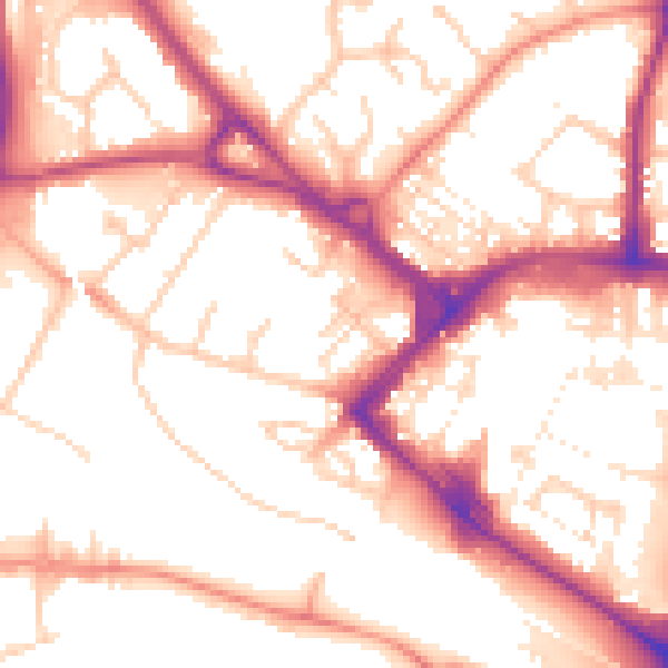 Daytime road noise heatmap for TN23 1JT