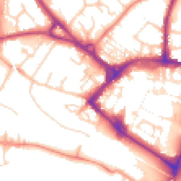 Daytime road noise heatmap for TN23 1JU