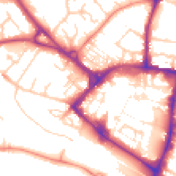 Daytime road noise heatmap for TN23 1JW