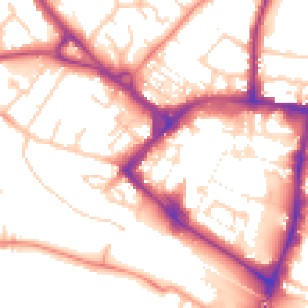 Daytime road noise heatmap for TN23 1JX