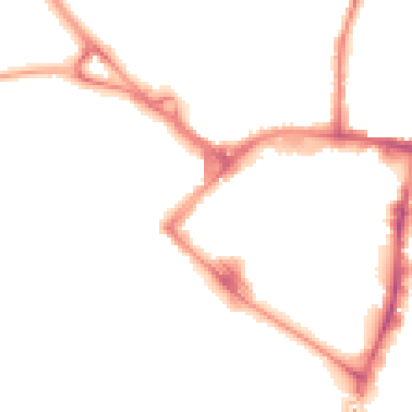 Night-time road noise heatmap for TN23 1JX