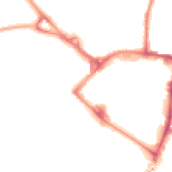 Night-time road noise heatmap for TN23 1JY