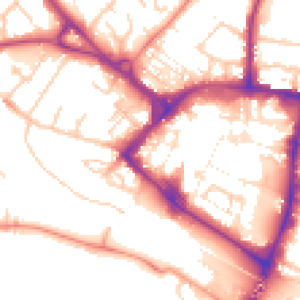 Daytime road noise heatmap for TN23 1JZ