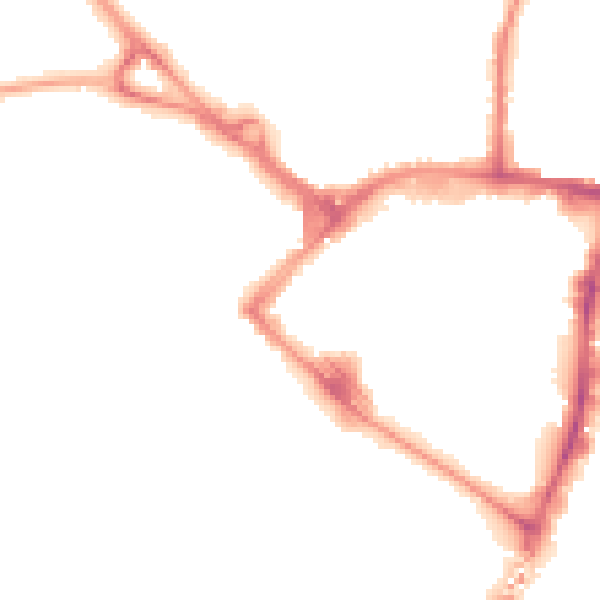 Night-time road noise heatmap for TN23 1JZ