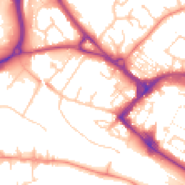 Daytime road noise heatmap for TN23 1LR