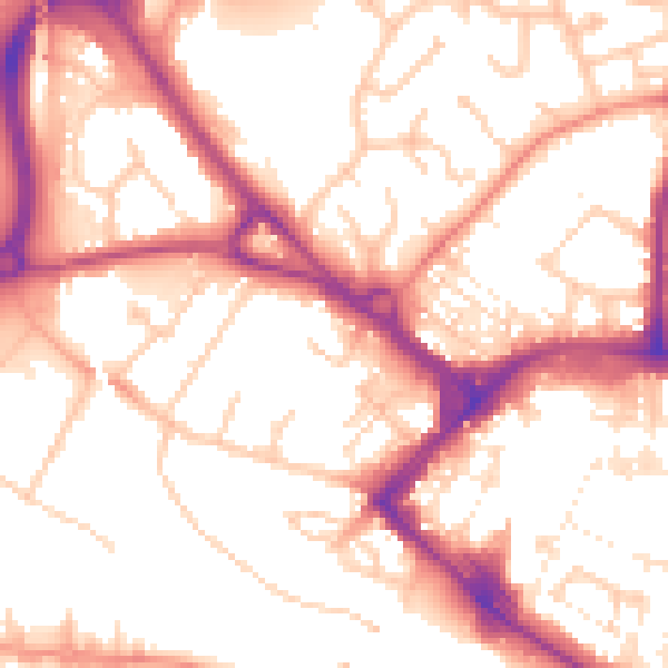 Daytime road noise heatmap for TN23 1NF
