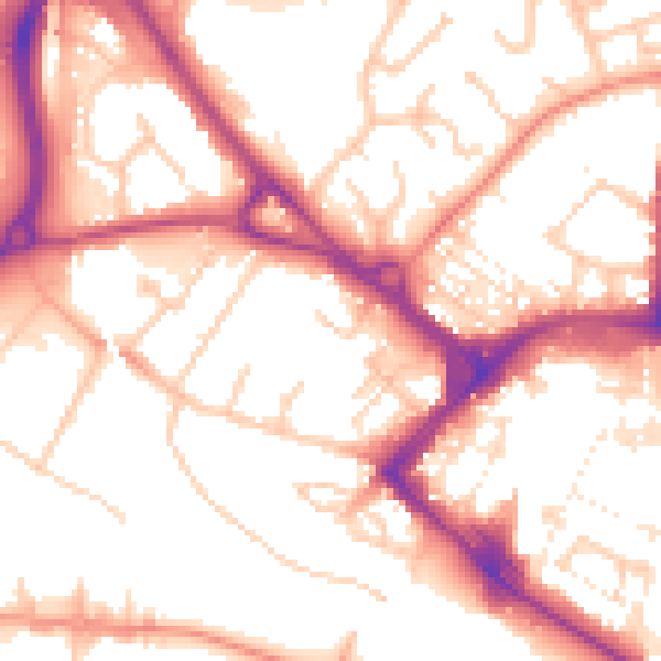 Daytime road noise heatmap for TN23 1NG