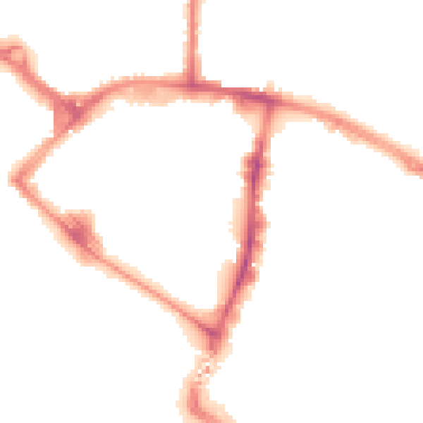 Night-time road noise heatmap for TN23 1NJ