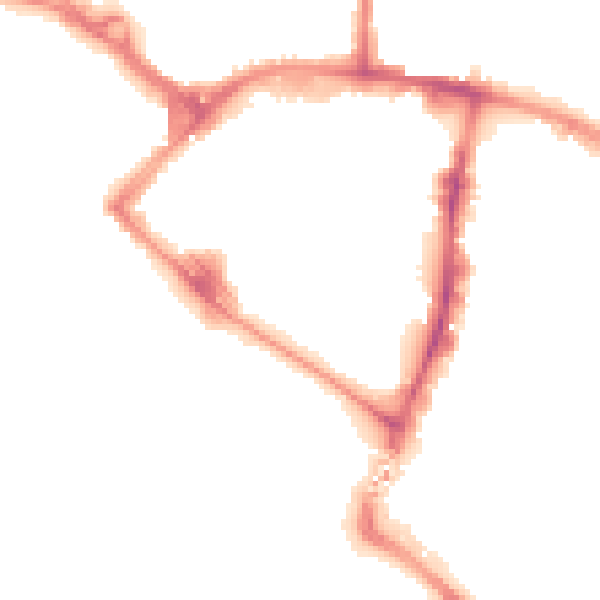 Night-time road noise heatmap for TN23 1RF